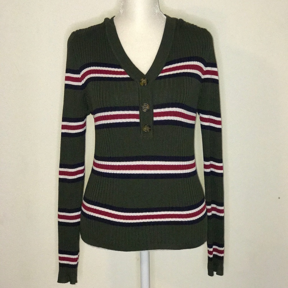 green striped sweater